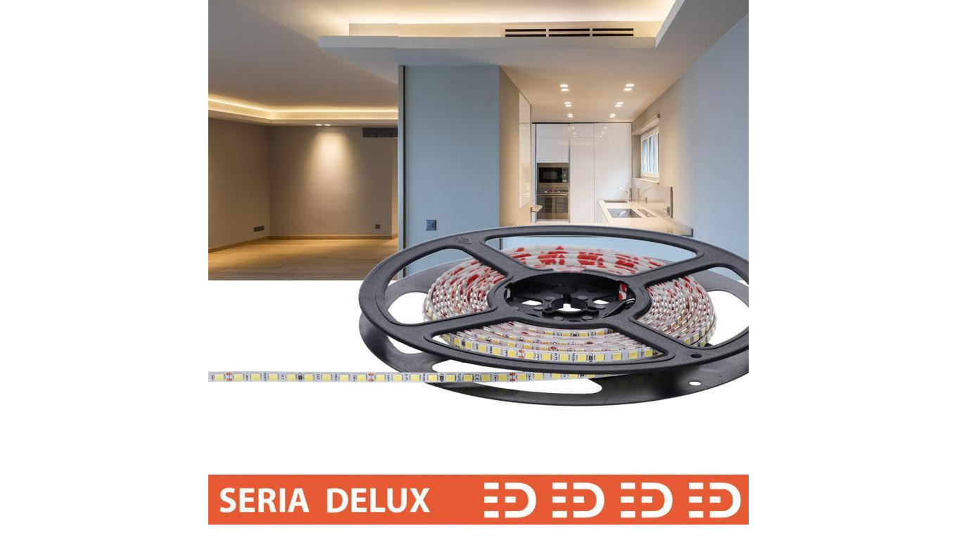 Taśma Delux 24V Slim 4mm LB 160led 4000K 450lm SMD2835 (50) PL7Y