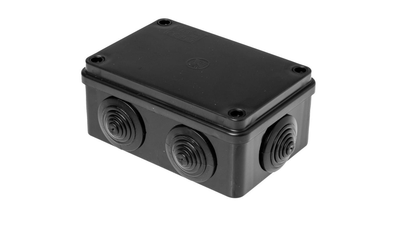 Puszka hermetyczna S-BOX 120x80x50, 6 dławików, odporna na UV, czarna, IP65 /S-BOX 206C/