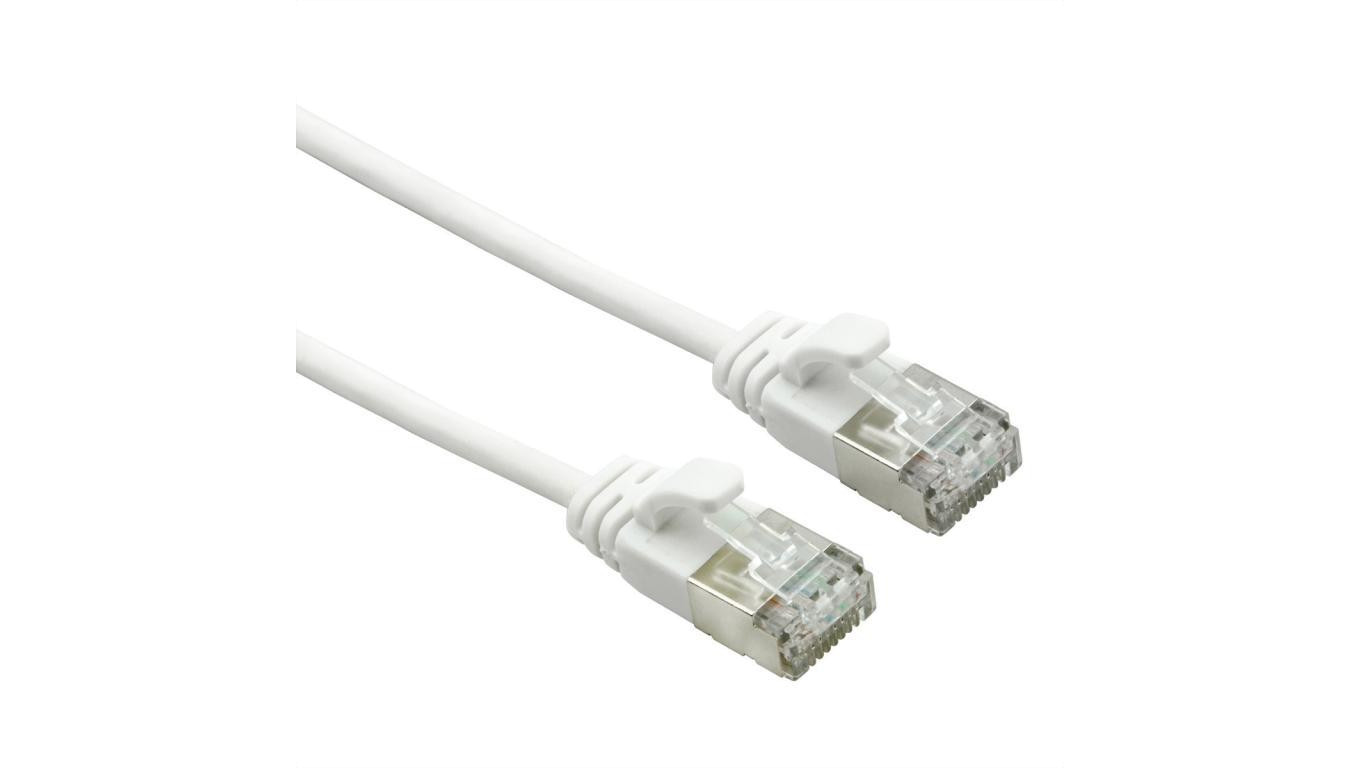 ROLINE U/FTP DataCenter Kabel Cat.7, LSOH, ze złączami RJ45 (500 MHz / Class EA), extra dun, wit, 1 m