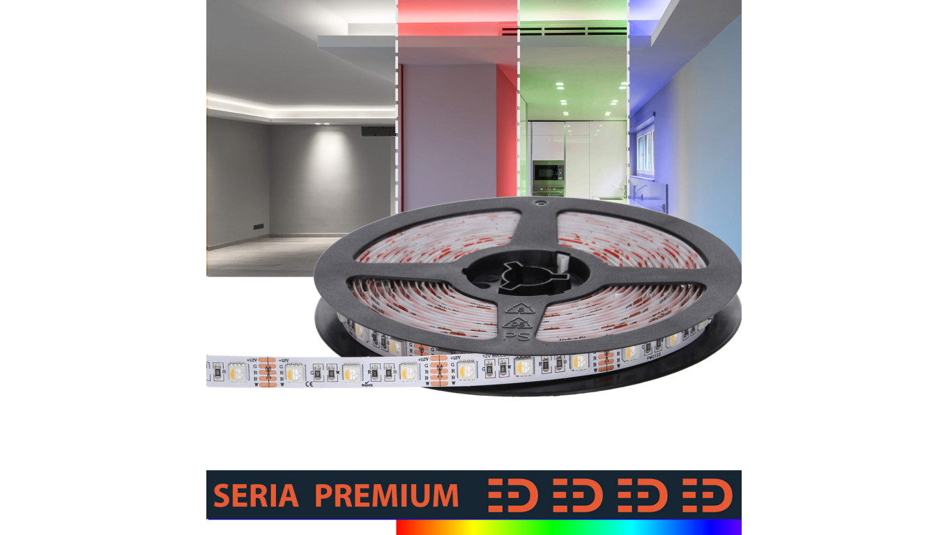 Taśma Premium 12V 60led RGB+W 4w1 SMD5050 (5) PL3Y wyc