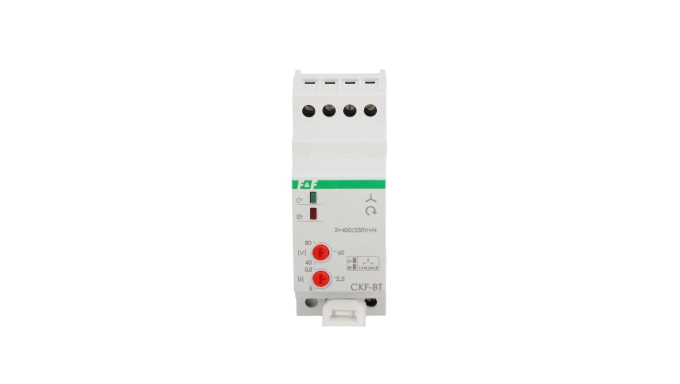 Przekaźnik kolejności, zaniku i asymetrii faz 10A 1P 0,5-5sek 40-80V CKF-BT