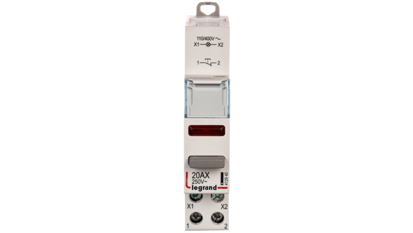 Przycisk modułowy 20A 1R z lampką LED 110/400V czerwoną LP472 412940