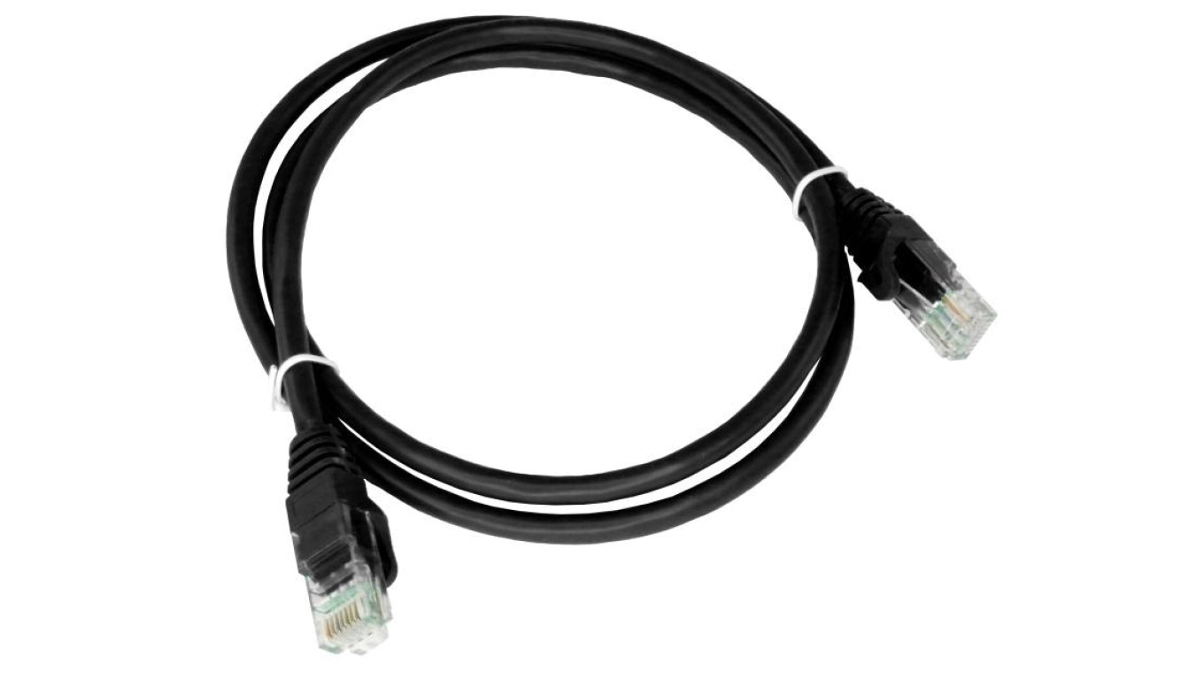 Patchcord UTP kat.5e kabel sieciowy LAN 2x RJ45 linka czarny 0,25m Alantec