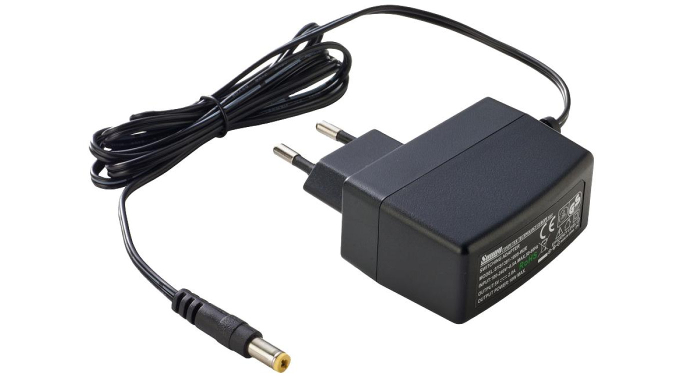 Zasilacz wtyczkowy 24V 0,5A 12W EU 2.1x5.5 SYS1381N-1224-W2E