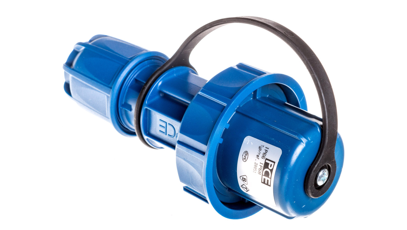Wtyczka przenośna 16A 2P+Z UNI-SCHUKO 230V IP68 niebieska NAUTILUS 20051-b