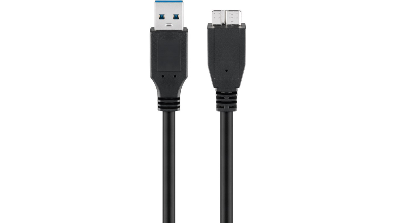 Kabel USB 3.0 Superspeed, Czarny - Długość kabla 1.8 m