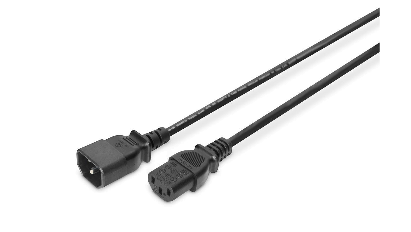 Kabel IEC C14/IEC C13 M/Ż czarny 1,8m zasilający AK-440201-018-S