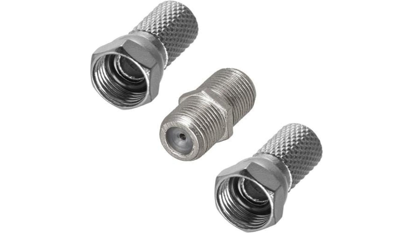 Zestaw do łączenia kabli SAT 2x wtyk F + 1x beczka F Libox PAK.