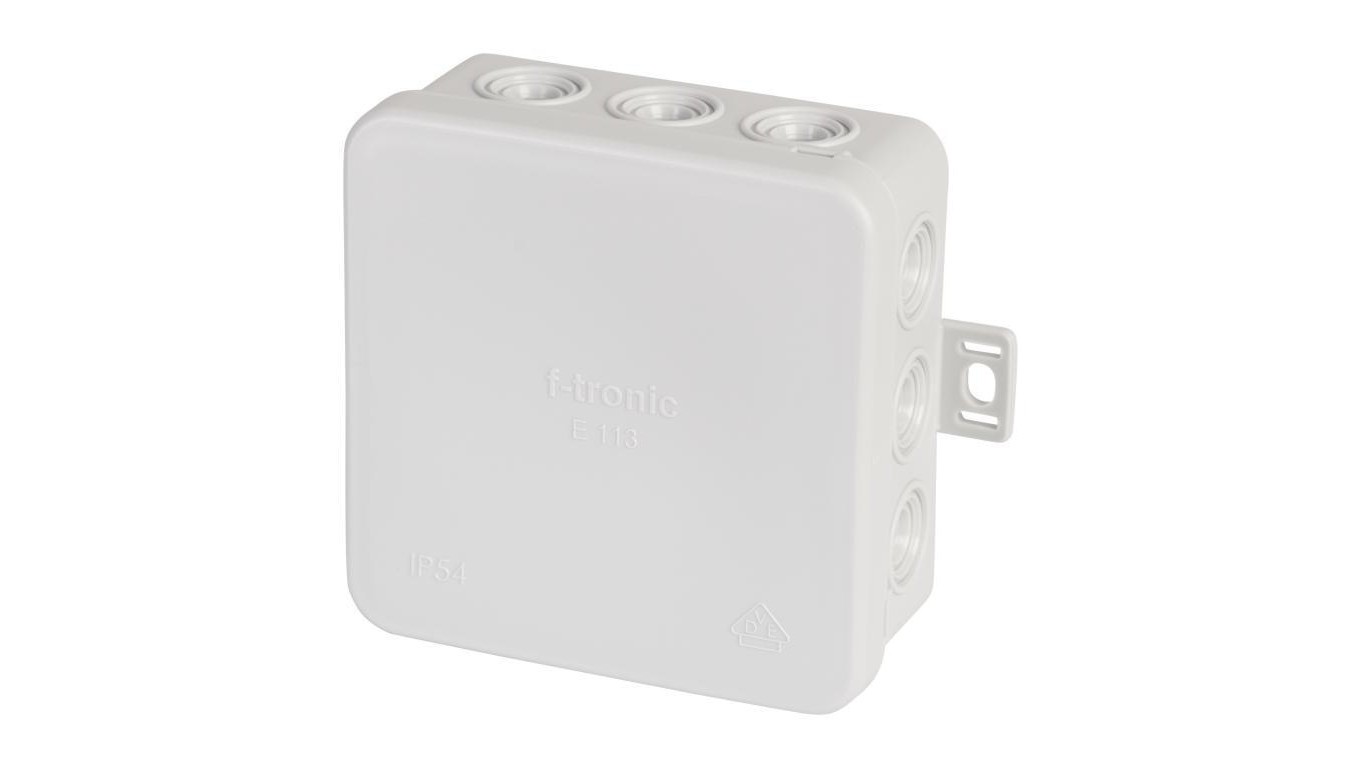 Puszka instalacyjna natynkowa typu KLIK 85x85x40mm hermetyczna IP54 szara E113 F-TRONIC