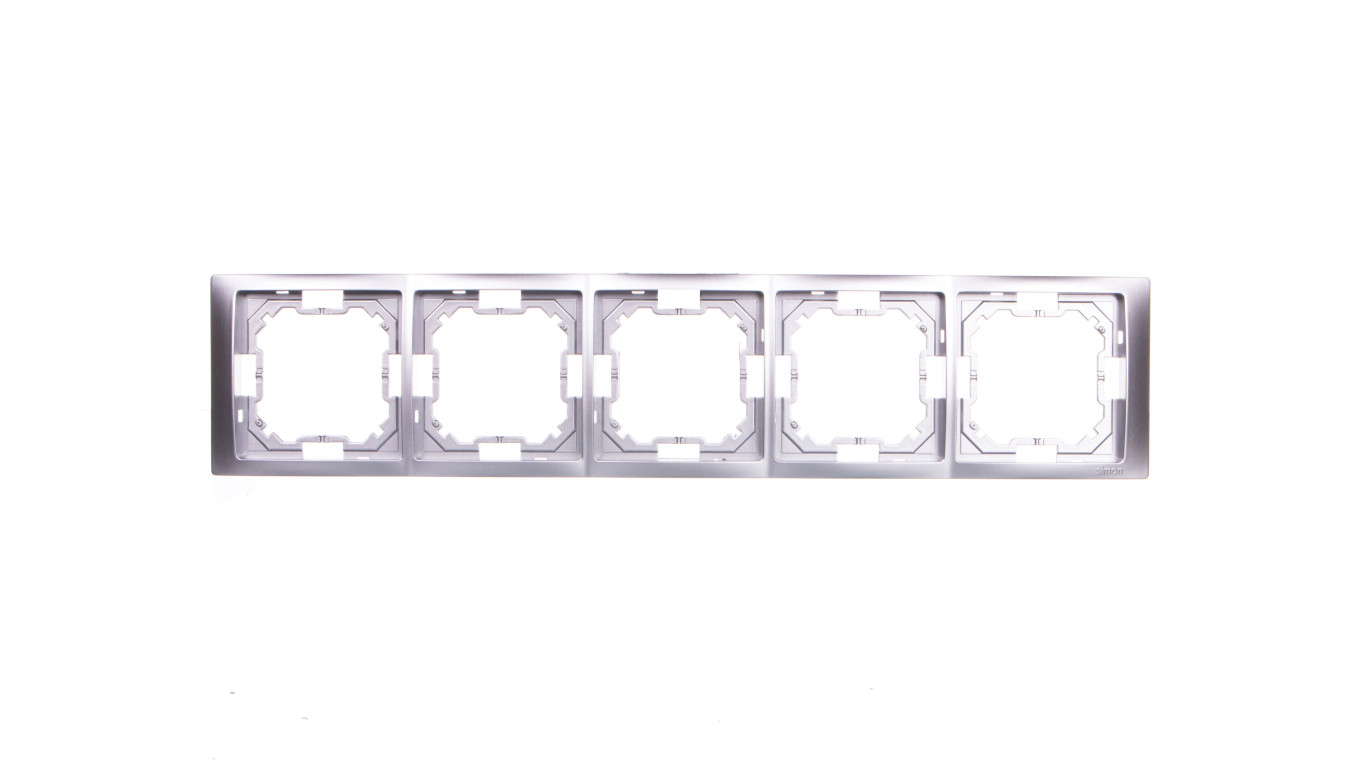 Simon Basic Neos Ramka pięciokrotna srebrny matowy BMRC5/43