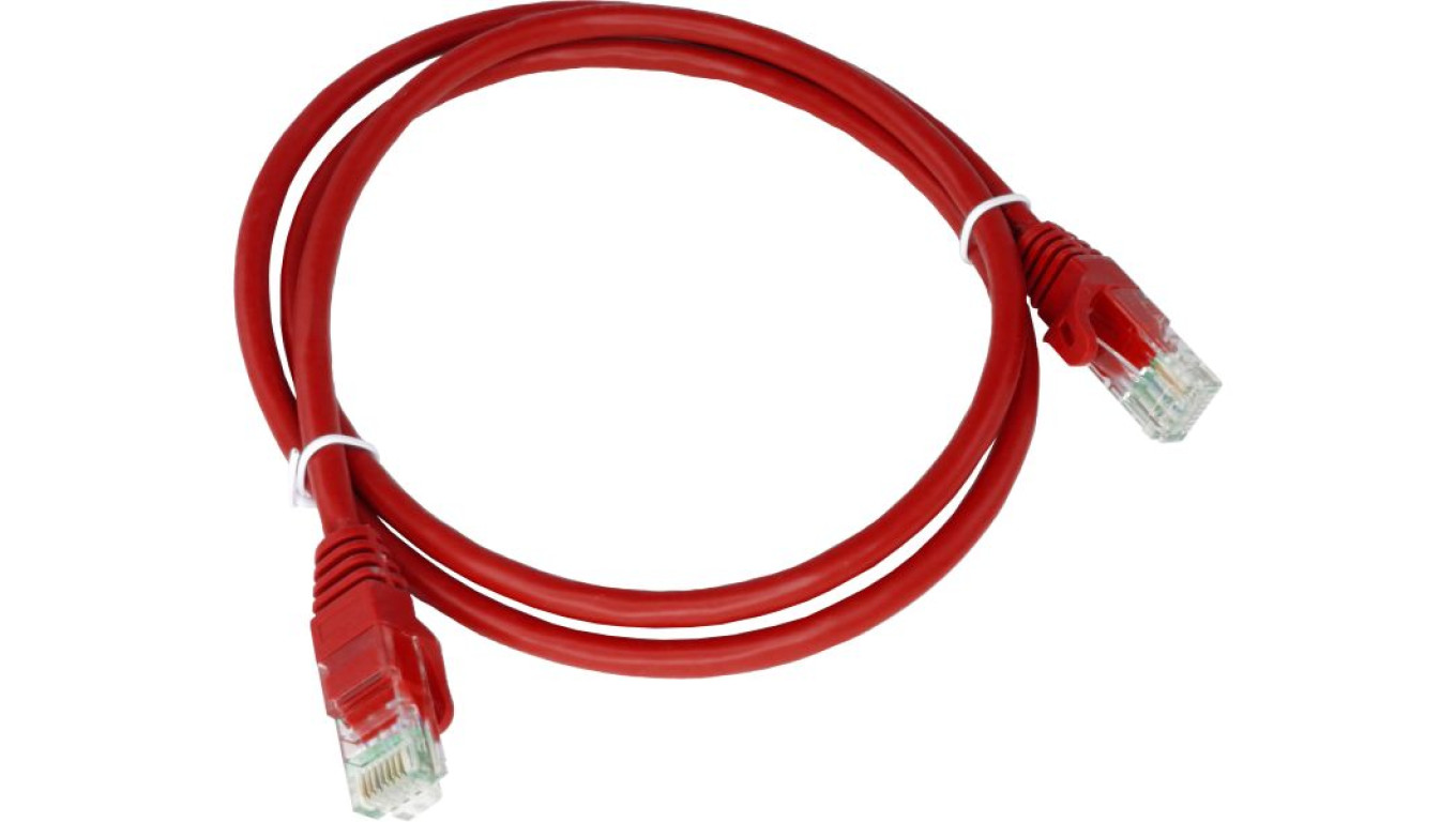 Patch-cord U/UTP kat.6 PVC 3.0m czerwony KKU6CZE3