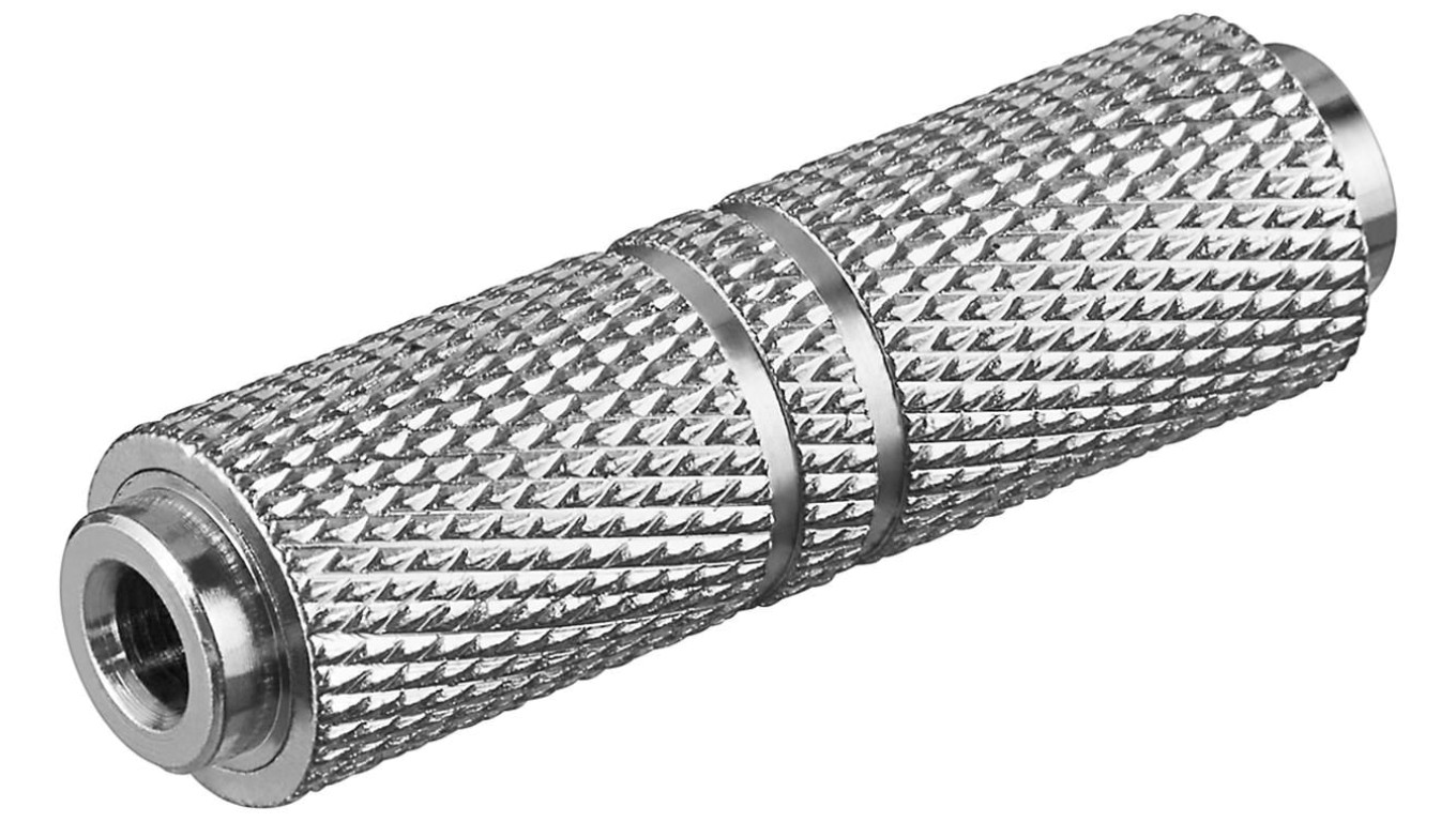 Adapter do słuchawek, wtyk jack AUX 3,5 mm gniazdo na gniazdo, wersja metalowa - Połączenie typu Gniazdo jack 3,5 mm (3-pinowe,