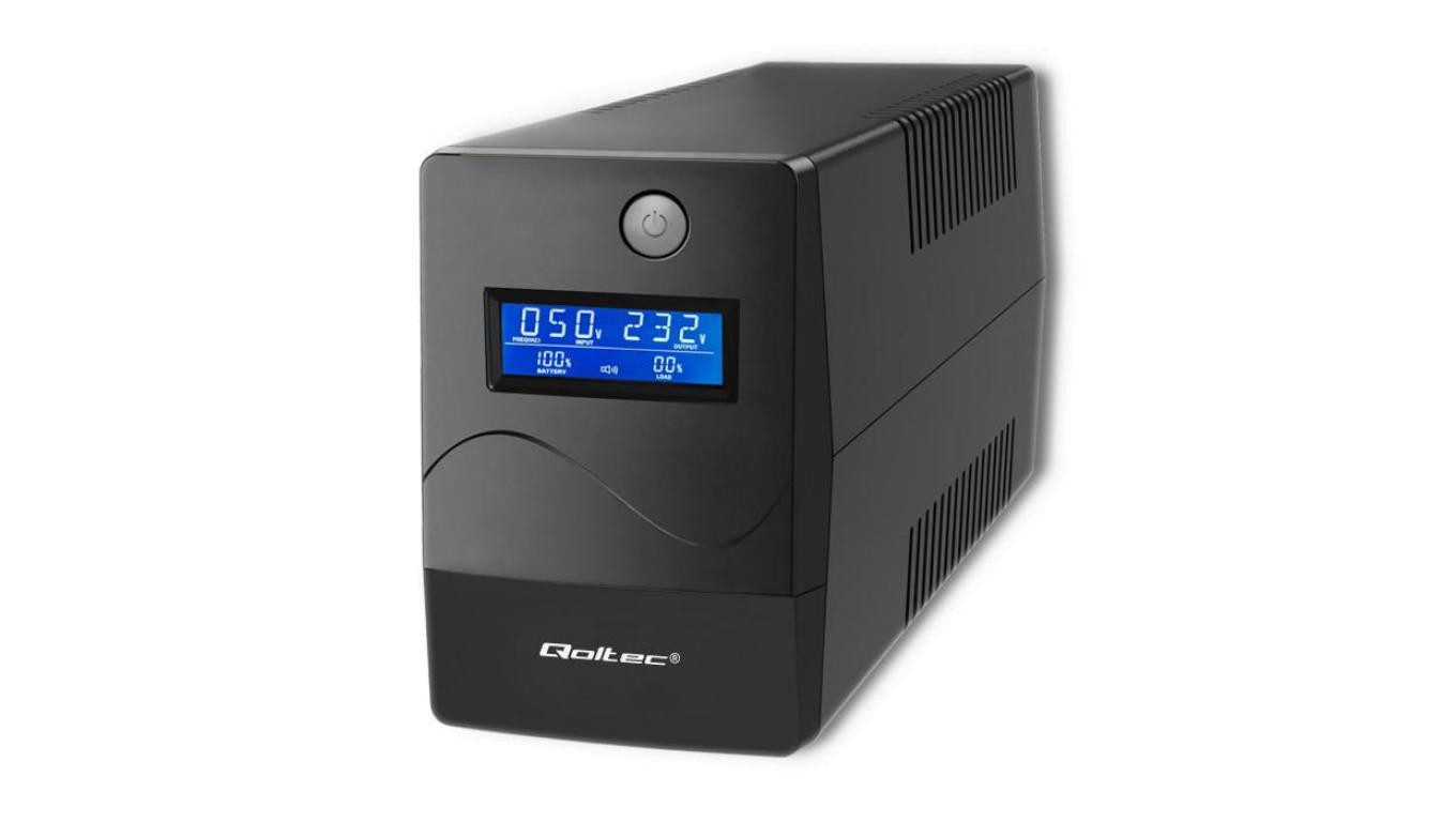 Qoltec Zasilacz awaryjny UPS Line Interactive Monolith 850VA 480W LCD USB RJ45