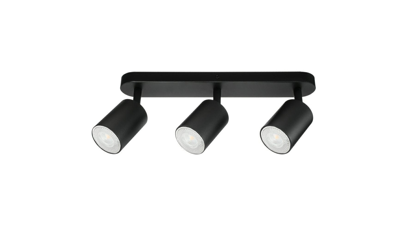 Lampa Oprawa SIENA-ALU-B/B 3xgu10 czarna z czarnym przegubem