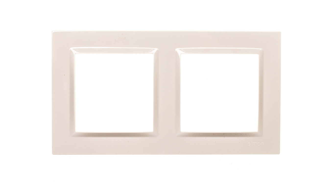 Simon 10 Ramka podwójna kremowa CR2/41
