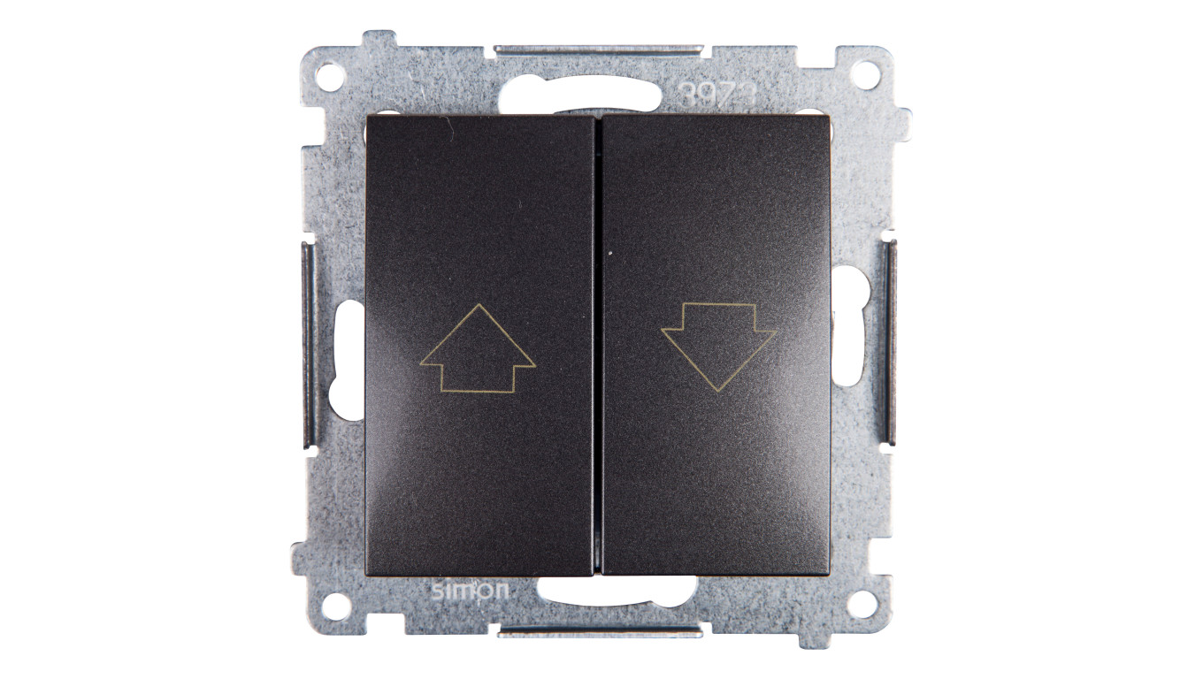Simon 54 Przycisk żaluzjowy z blokadą elektryczną, szybkozłącza, antracyt DZP1.01/48