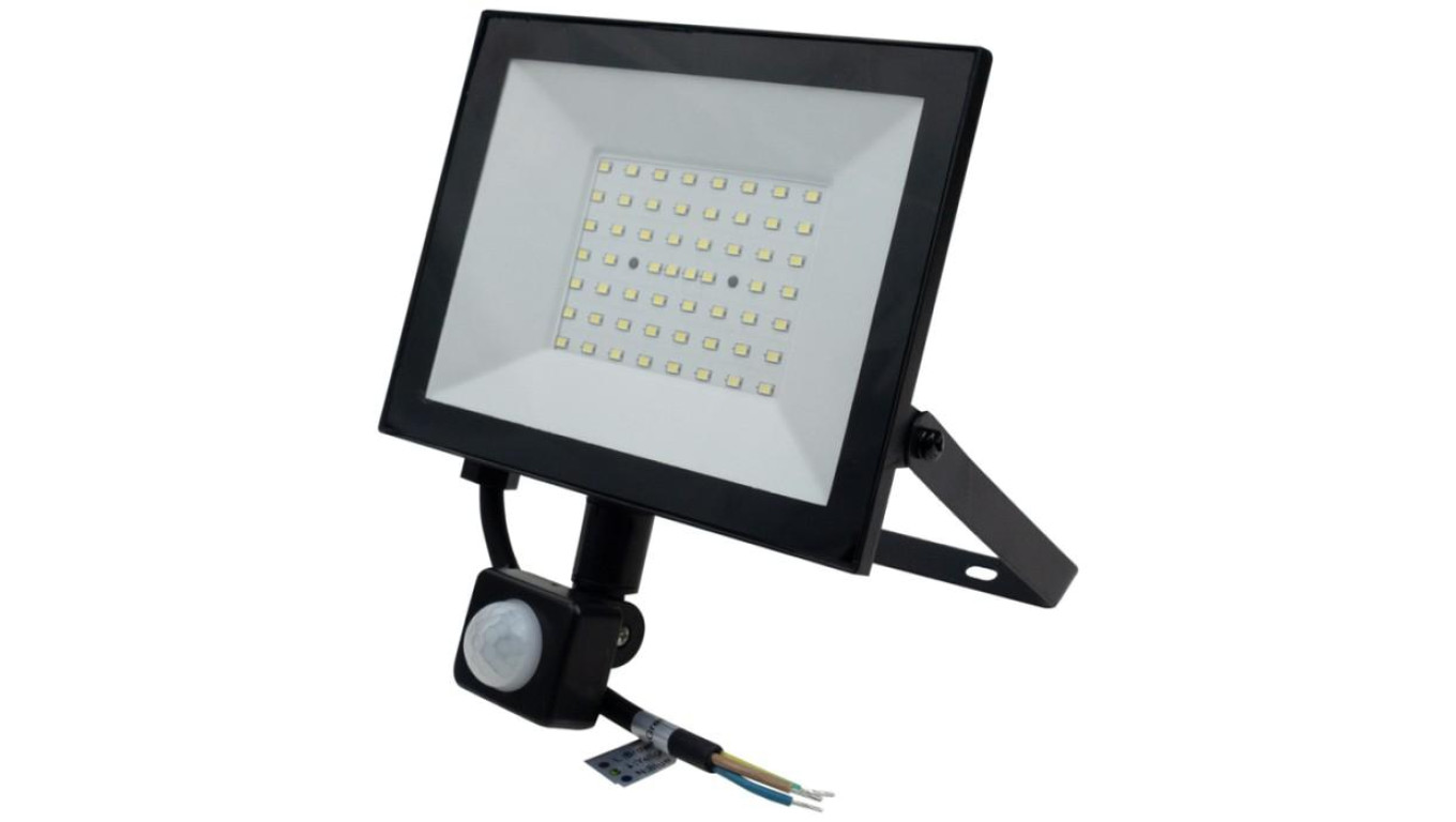 Naświetlacz projektor LED PIR NL-3 50W 4500lm 4000K czarny IP54 z czujnikiem EC61480