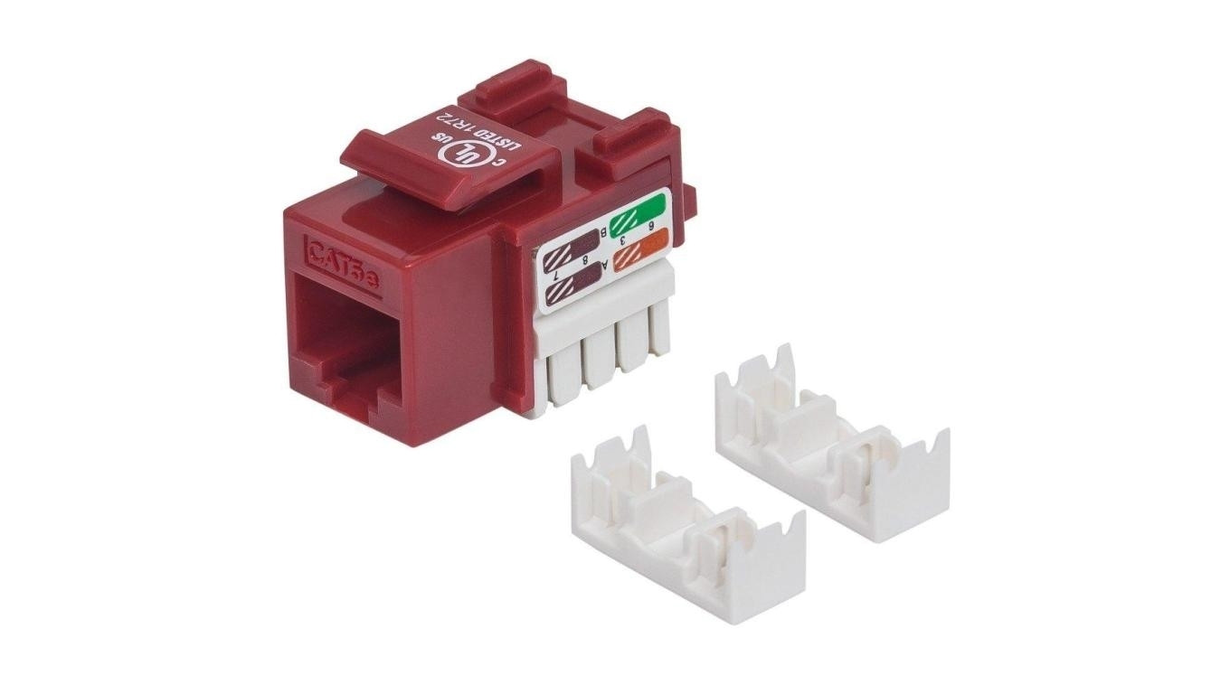 Moduł Keystone RJ45 UTP Cat5e Czerwony Punch-Down