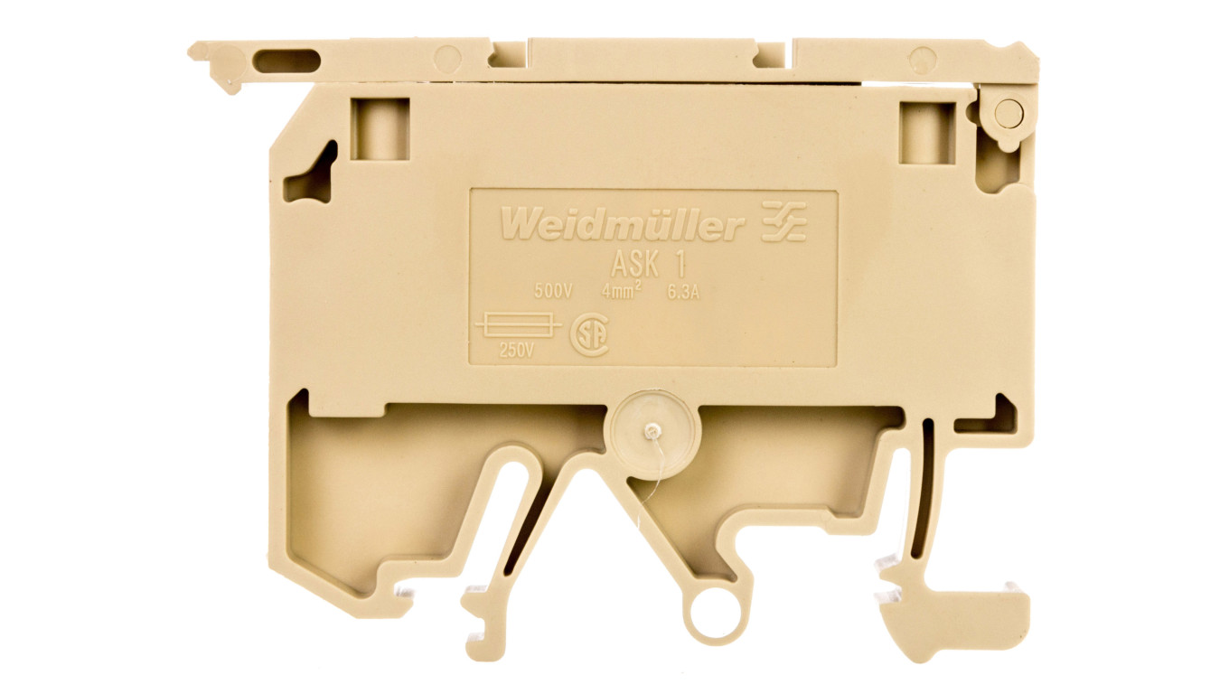 Złączka szynowa bezpiecznikowa 2-przewodowa 4mm2 G 5x20mm beżowa ASK 1/EN 0474560000
