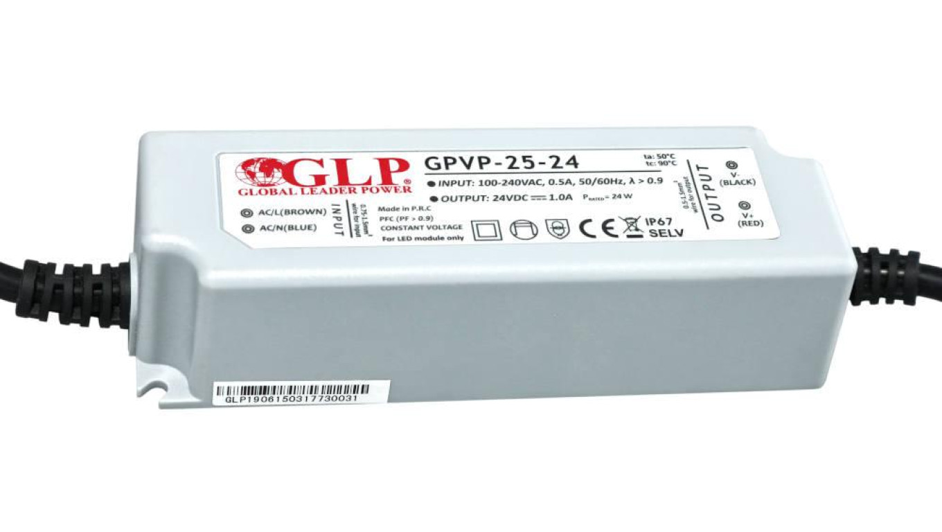GPVP-25-12 Zasilacz impulsowy do LED 12V/2A PFC IP67 podwójna izolacja przewodów