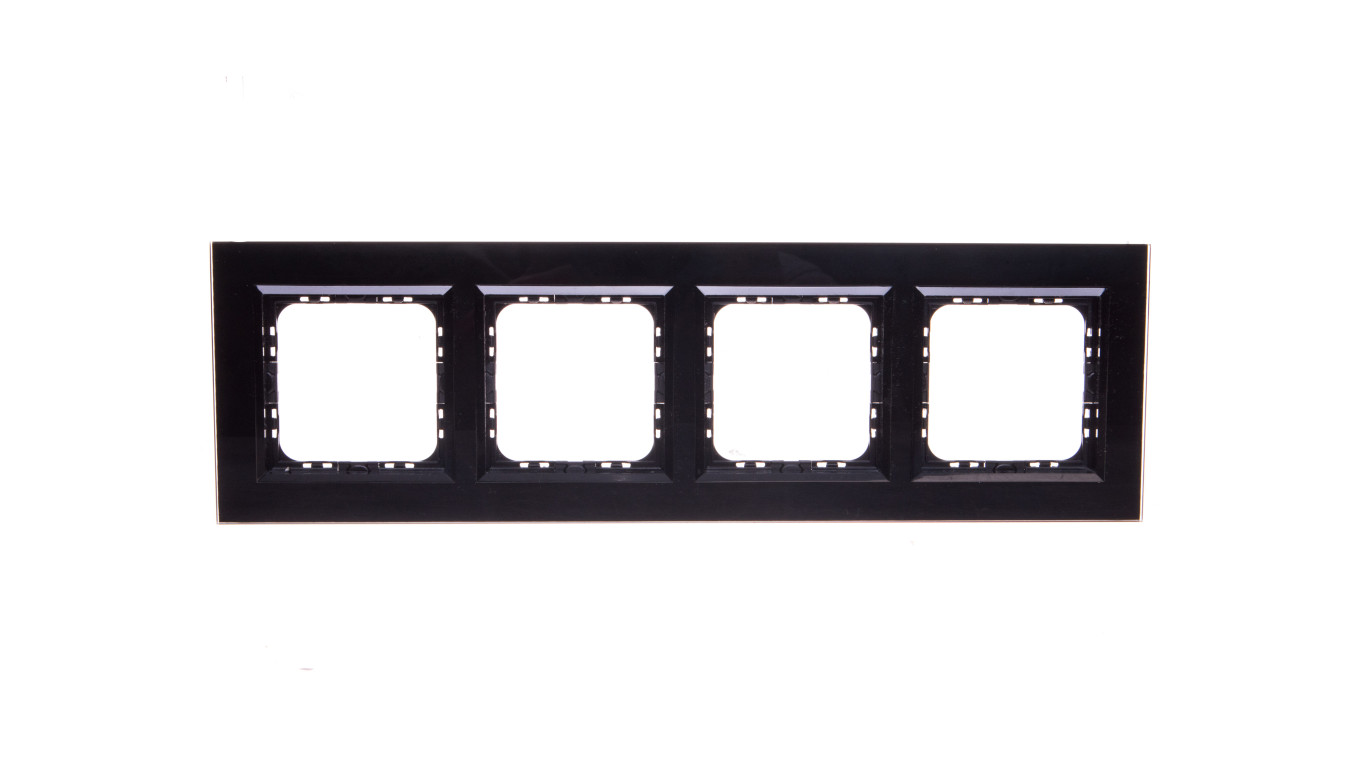 SONATA Ramka poczwórna czarne szkło / czarny R-4RGC/32/25