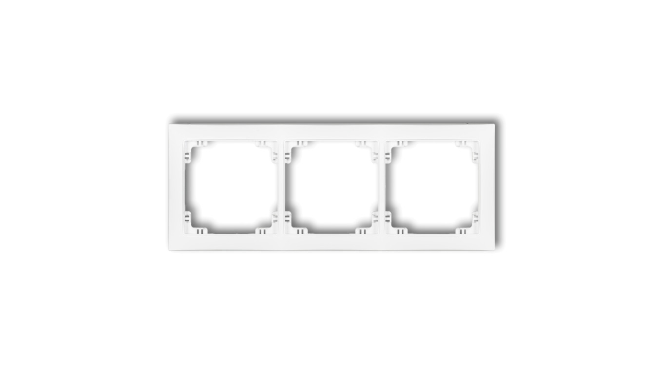 DECO Ramka uniwersalna potrójna z tworzywa DECO Soft, biały mat 25DRSO-3