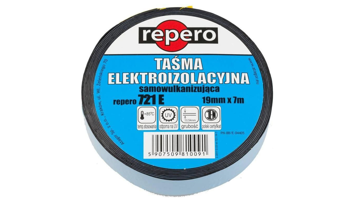 Taśma izolacyjna samowulkanizacyjna 19mm x 7m Repero 721E czarna