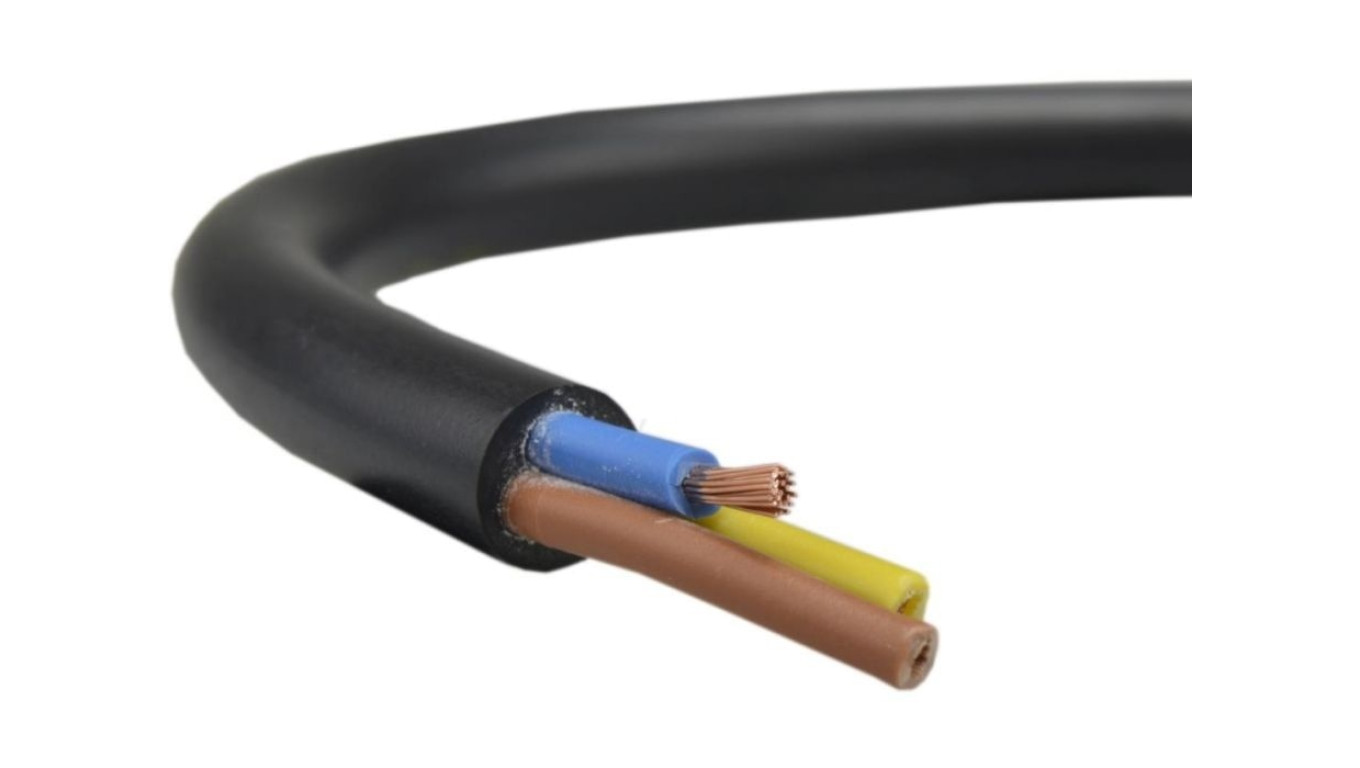 Przewód prądowy H03VV-F / OMY 300V 3x1,5 czarny linka Elektrokabel /100m/