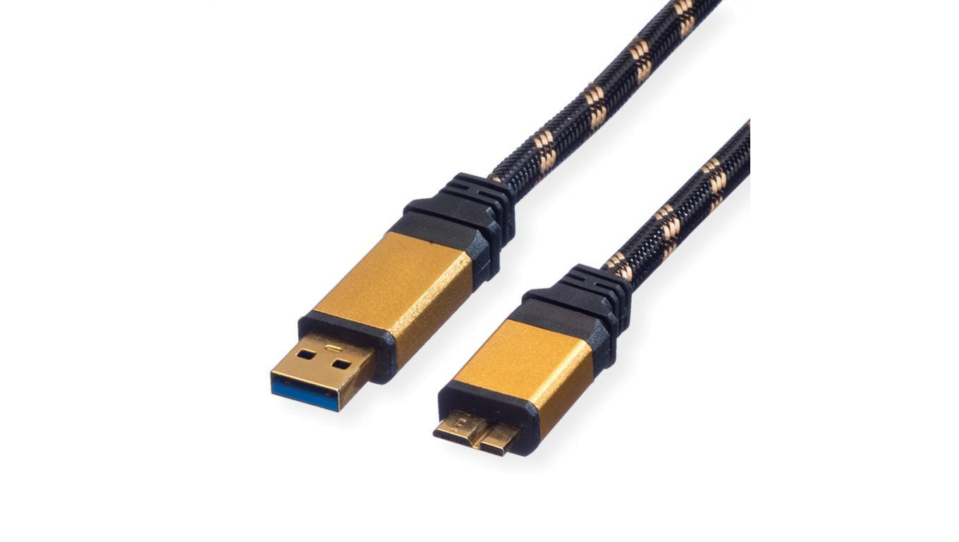 ROLINE GOLD USB 3.2 Gen 1 Kabel, USB A - Micro B, M/M, 2 m