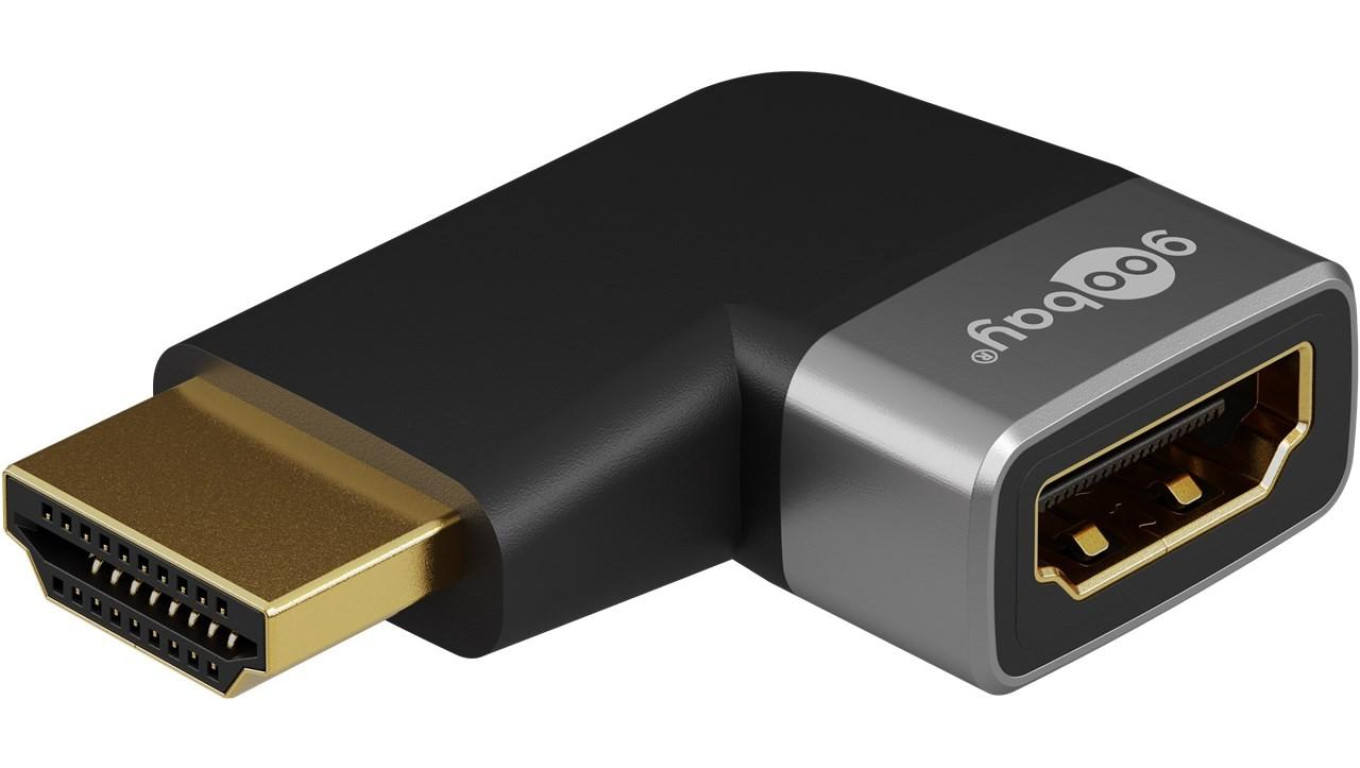 Adapter HDMI™ kątowy 270 poziomy, 8K @ 60 Hz, pozłacany