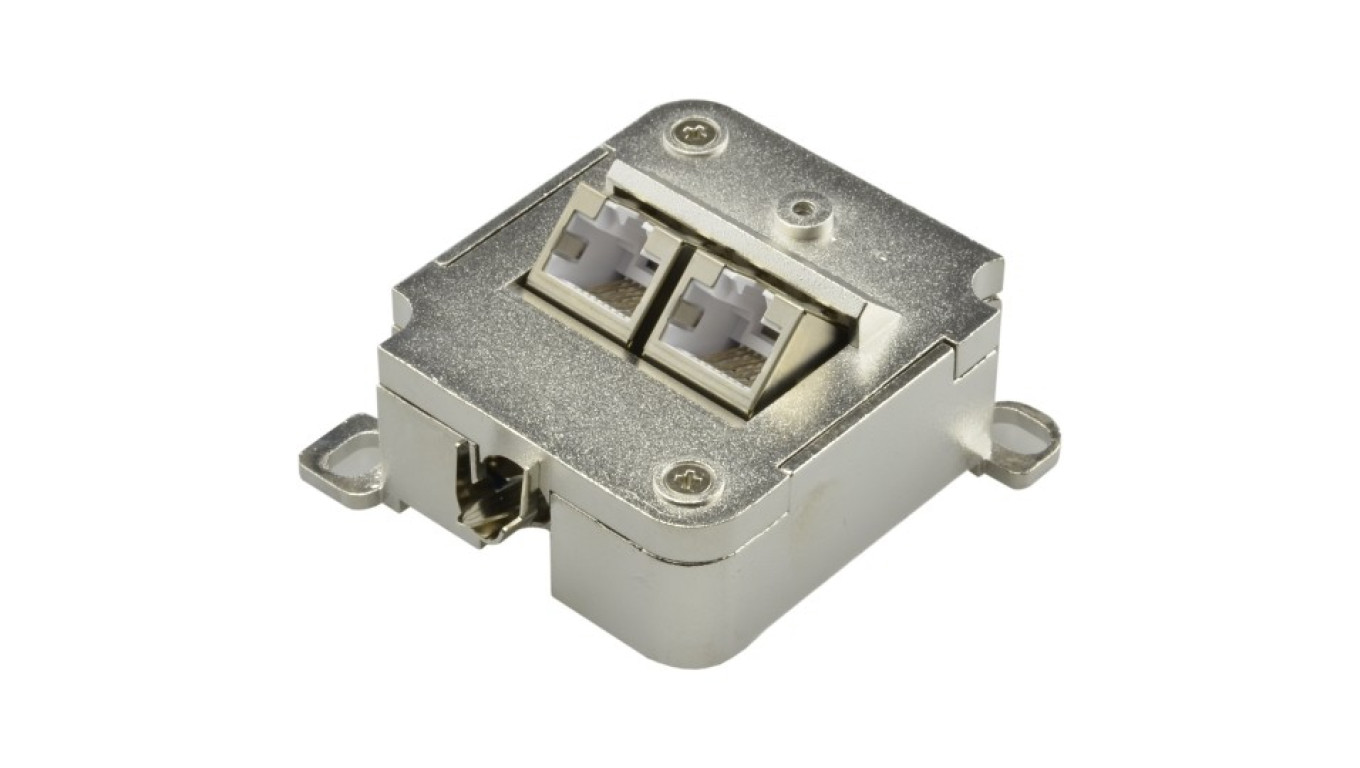 Gniazdo komputerowe 2xRJ45 kat.5e ekranowane STP natynkowe