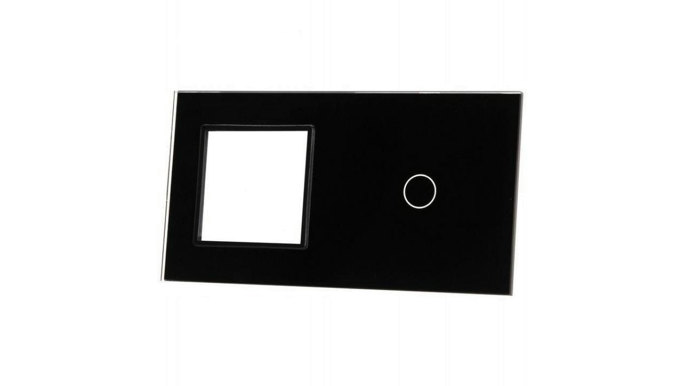 Livolo CZARNY PANEL SZKLANY 1 + MIEJSCE NA GNIAZDO 701G-62