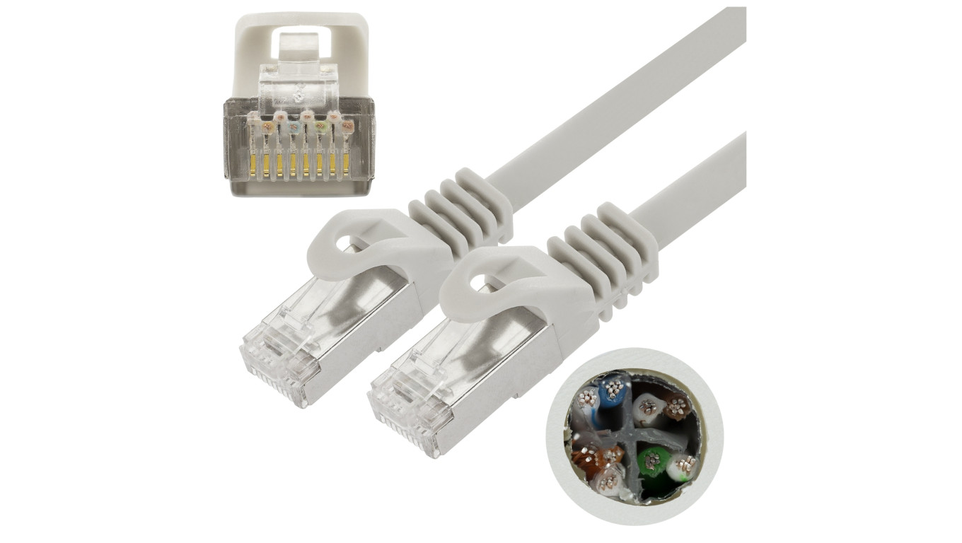 Patchcord FTP kat.6 kabel sieciowy LAN 2x RJ45 linka szary 0,25m NEKU