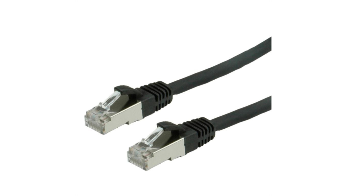 VALUE Kabel krosowy kat. 6 (klasa E) S/FTP (PiMF), LS0H, czarny, 0,5 m