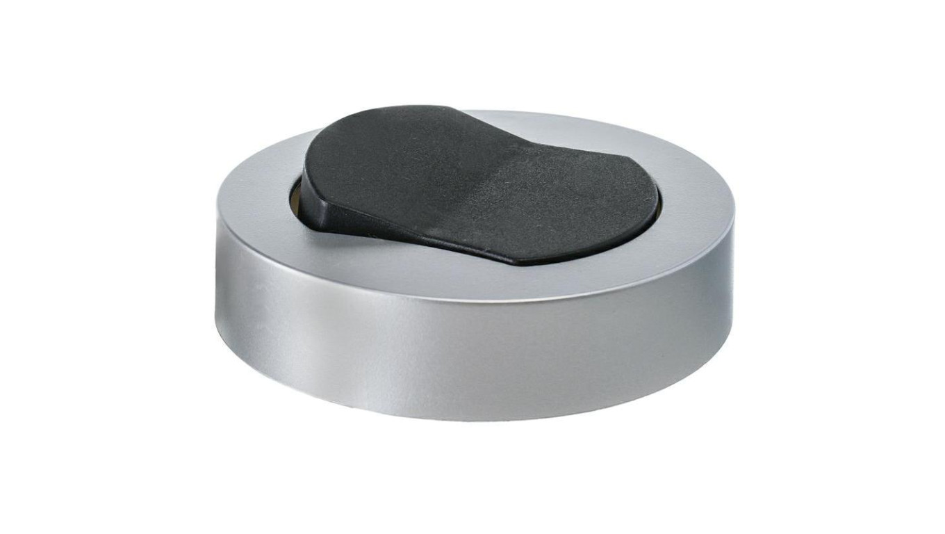 Włącznik meblowy srebrny nawierzchniowy fi65 230V 2,5A z kablem 2m 2x0,75mm2 (srebrno czany)