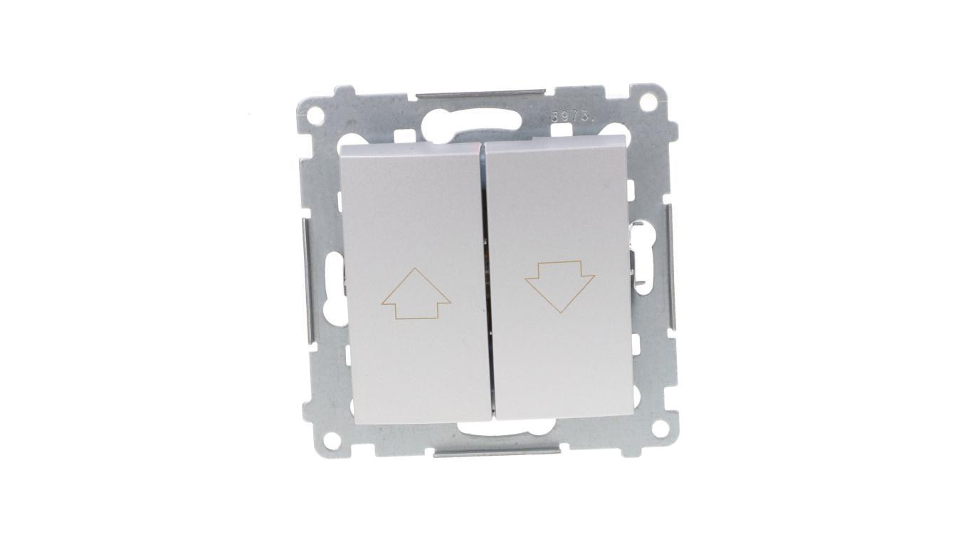 Simon 54 Przycisk żaluzjowy, szybkozłącza, srebrny mat DZP1.01/43