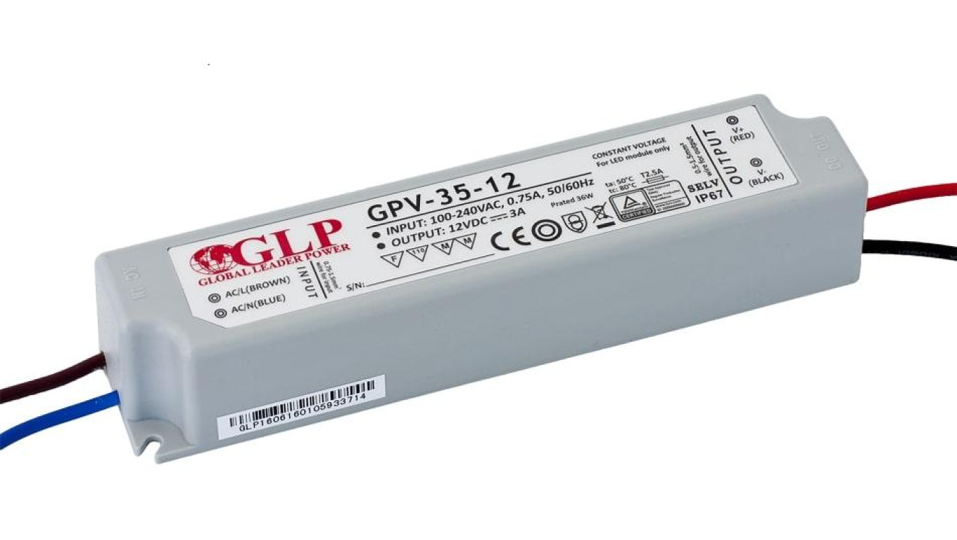 GPV-35-15 Zasilacz impulsowy do LED 35W 15V/2,4A IP67 hermetyczny