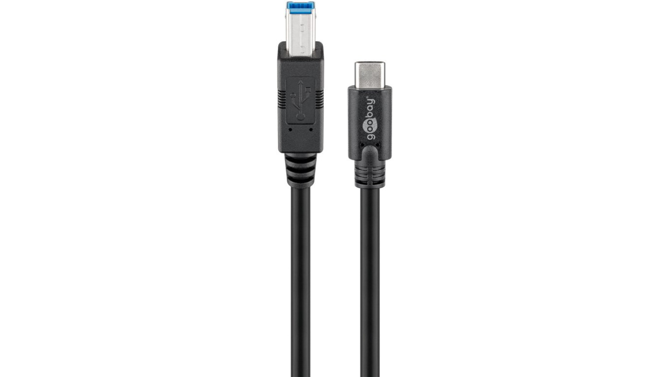Kabel USB 3.0 USB-C™ na B, czarny - Długość kabla 1 m