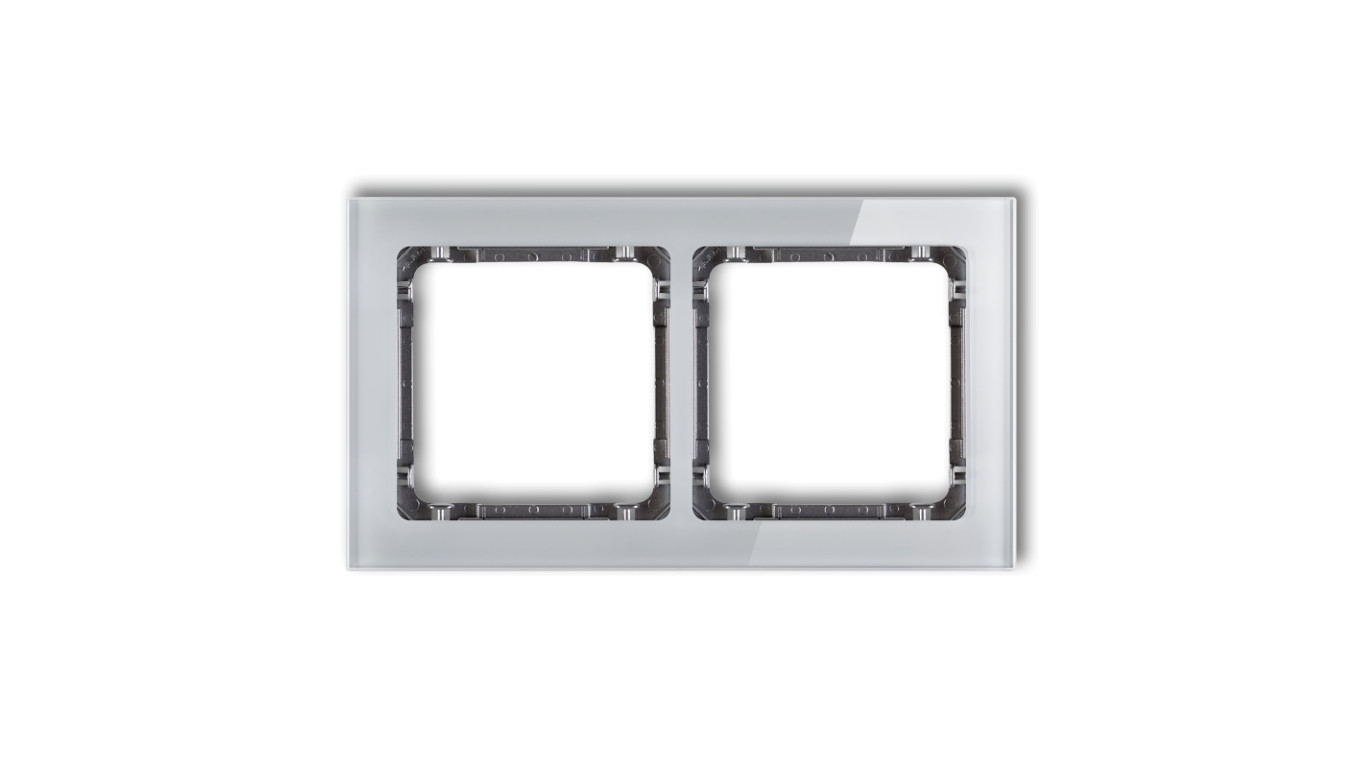 DECO Ramka podwójna - efekt szkła (ramka: szara spód: grafitowy) szary 15-11-DRS-2