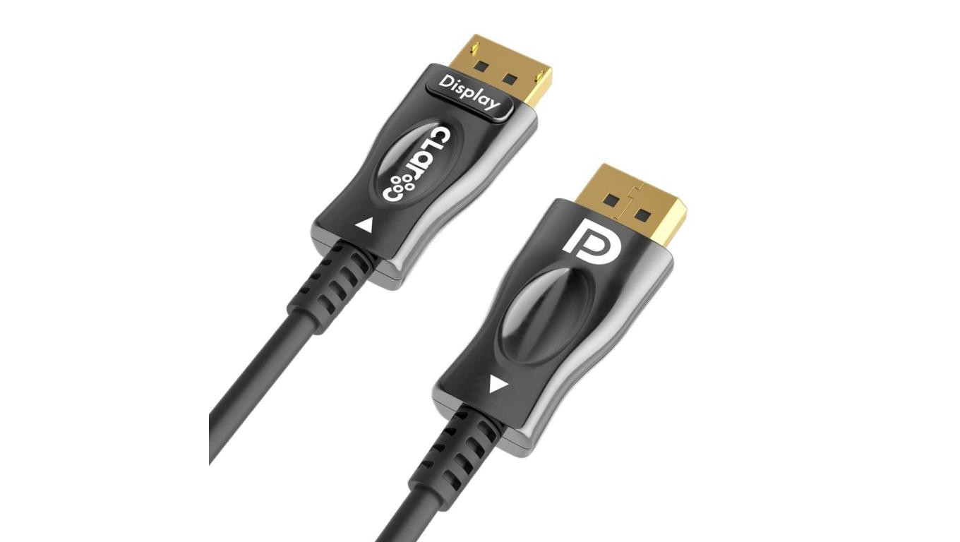 CLAROC Kabel optyczny DisplayPort 1.4 8K Ultra High Speed UHD AOC 8K@60 4K@120 płaski 10m