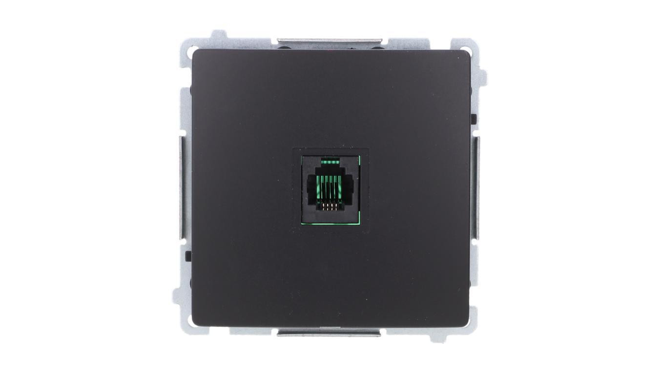 Simon Basic Gniazdo telefoniczne RJ11 uniwersalne pojedyncze (moduł). czarny BMTU.01/49