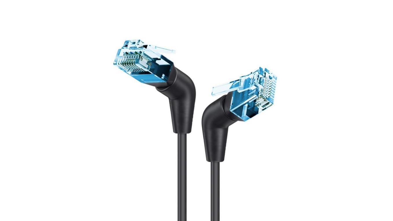 Patchcord Cat6a UTP 100 miedź obrotowy kątowy slim /5 m/