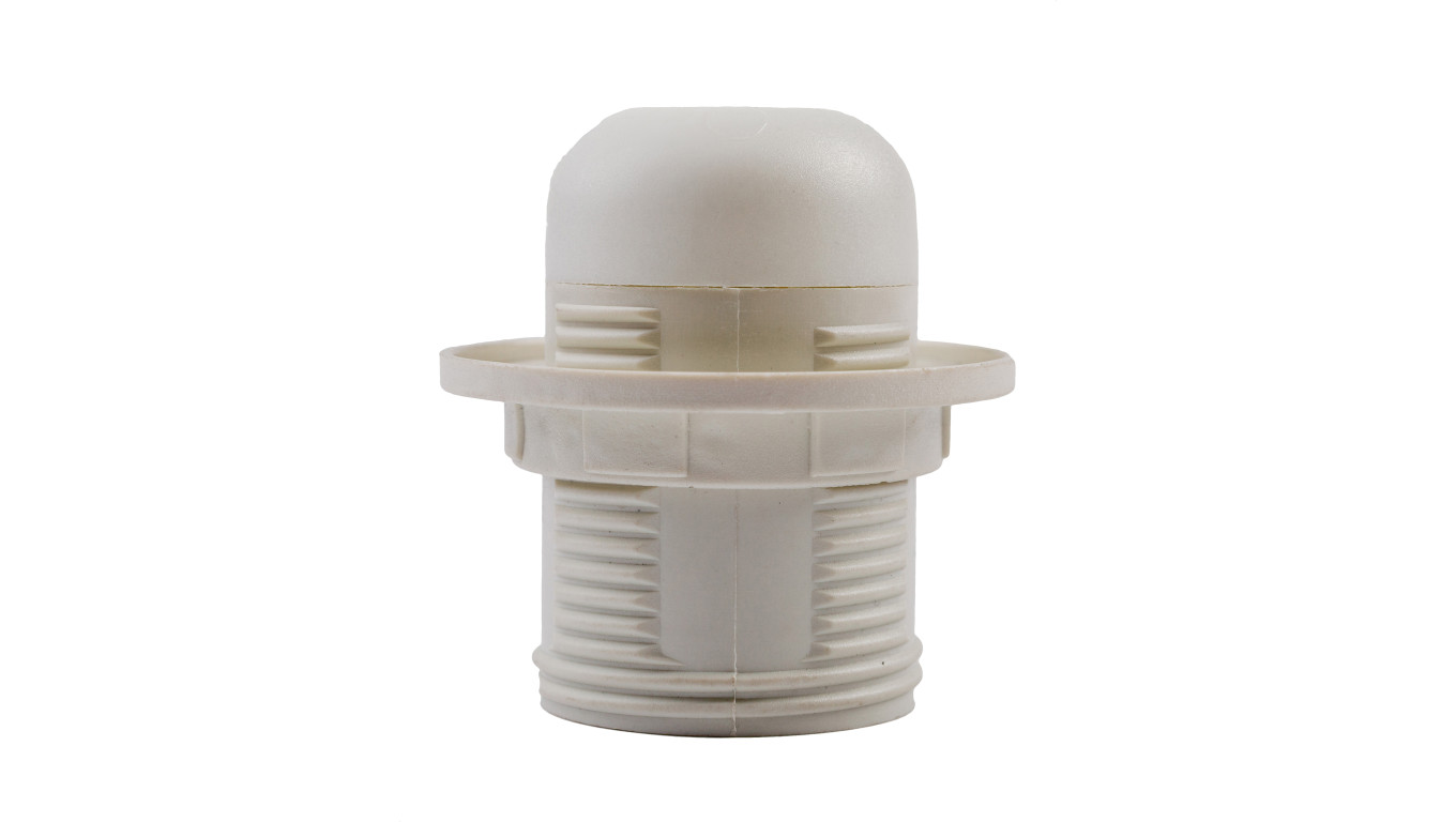 Oprawka E27 izolacyjna z gwintem zewnętrznym biała OTE27-01/0/T