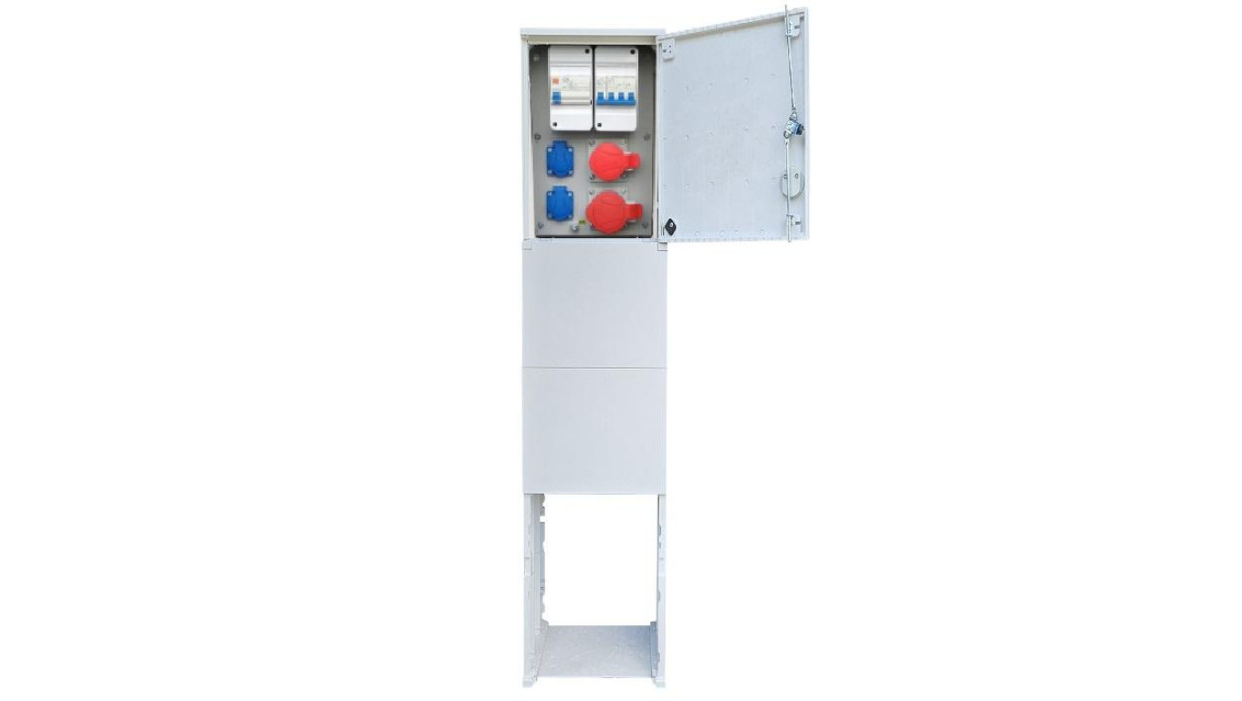 Rozdzielnica budowlana z fundamentem 32/5 16/5 2x230V rozdzielnia erbetka złącze pomiarowe PS RB24F/LC