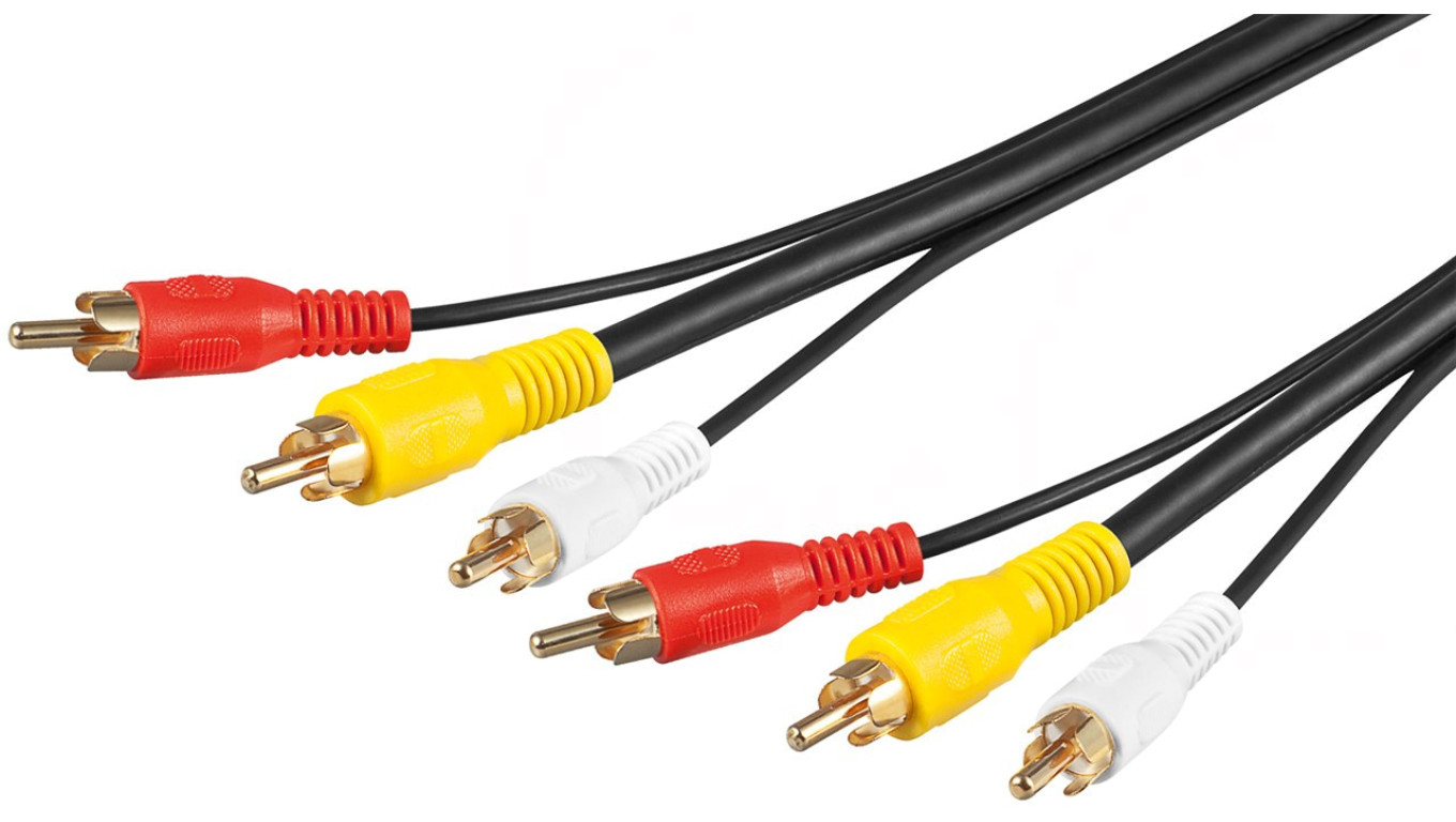 Kabel przyłączeniowy Composite Audio Video, 3 x cinch z przewodem wideo RG59 - Długość kabla 10 m