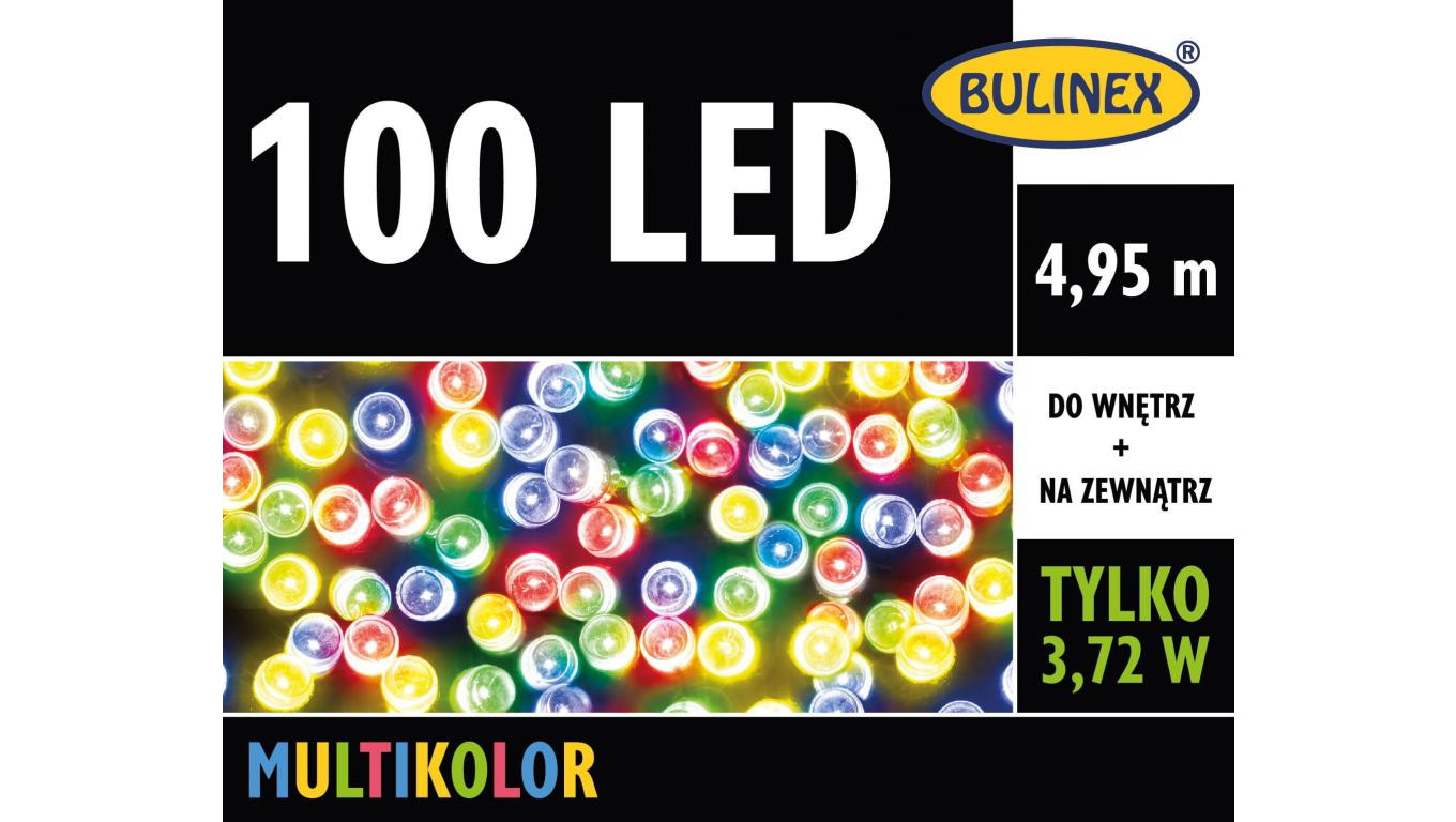 Lampki Bulinex 100led multikolor 4,95m sznur