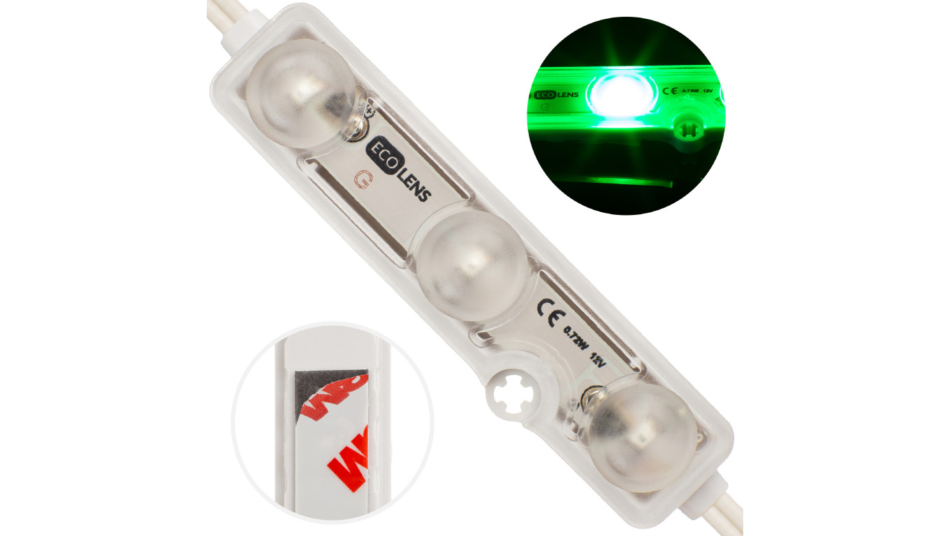 Moduł 3xLED SMD 0,72W zielony