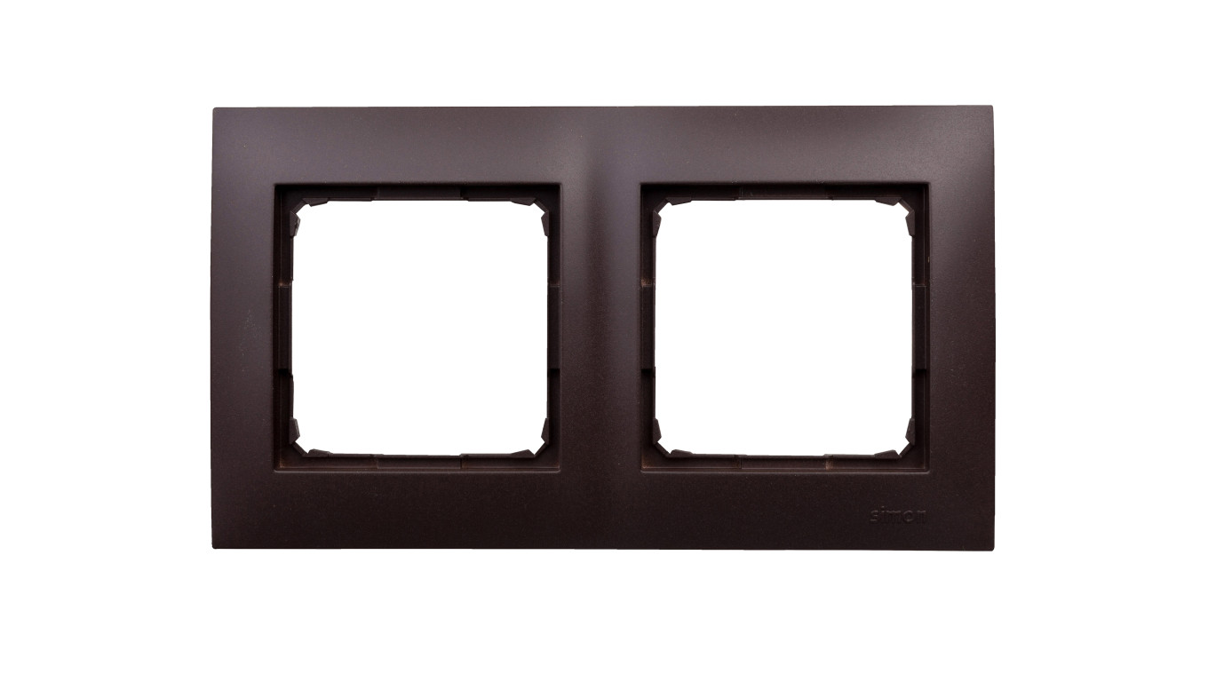 Simon 54 Premium Ramka podwójna brąz mat /do karton-gips/ DRK2/46