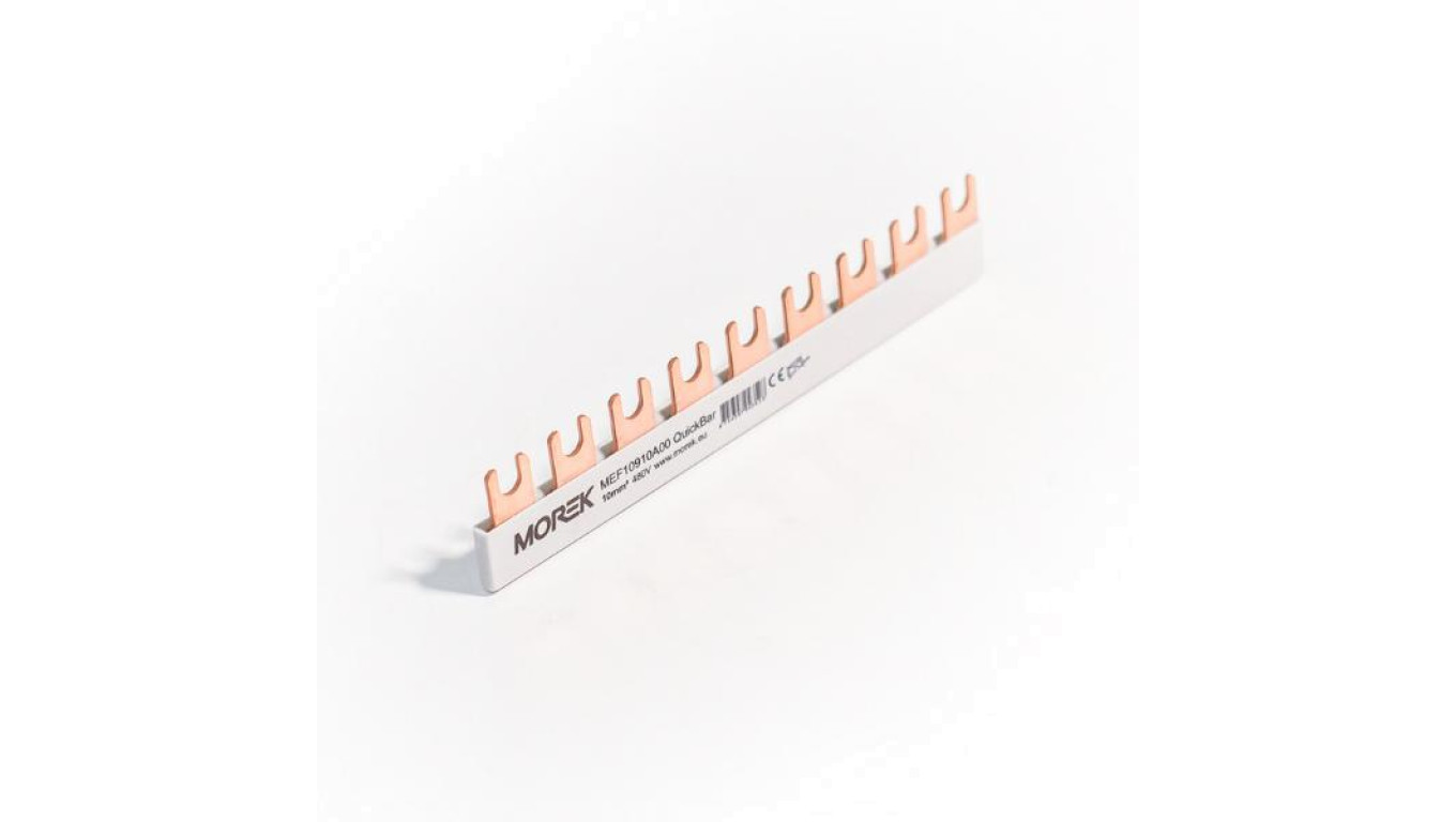 Szyna łączeniowa widełkowa QuickBar, 1-polowa, przekrój 10mm², typ E, długość 9 modułów MEF10910A00