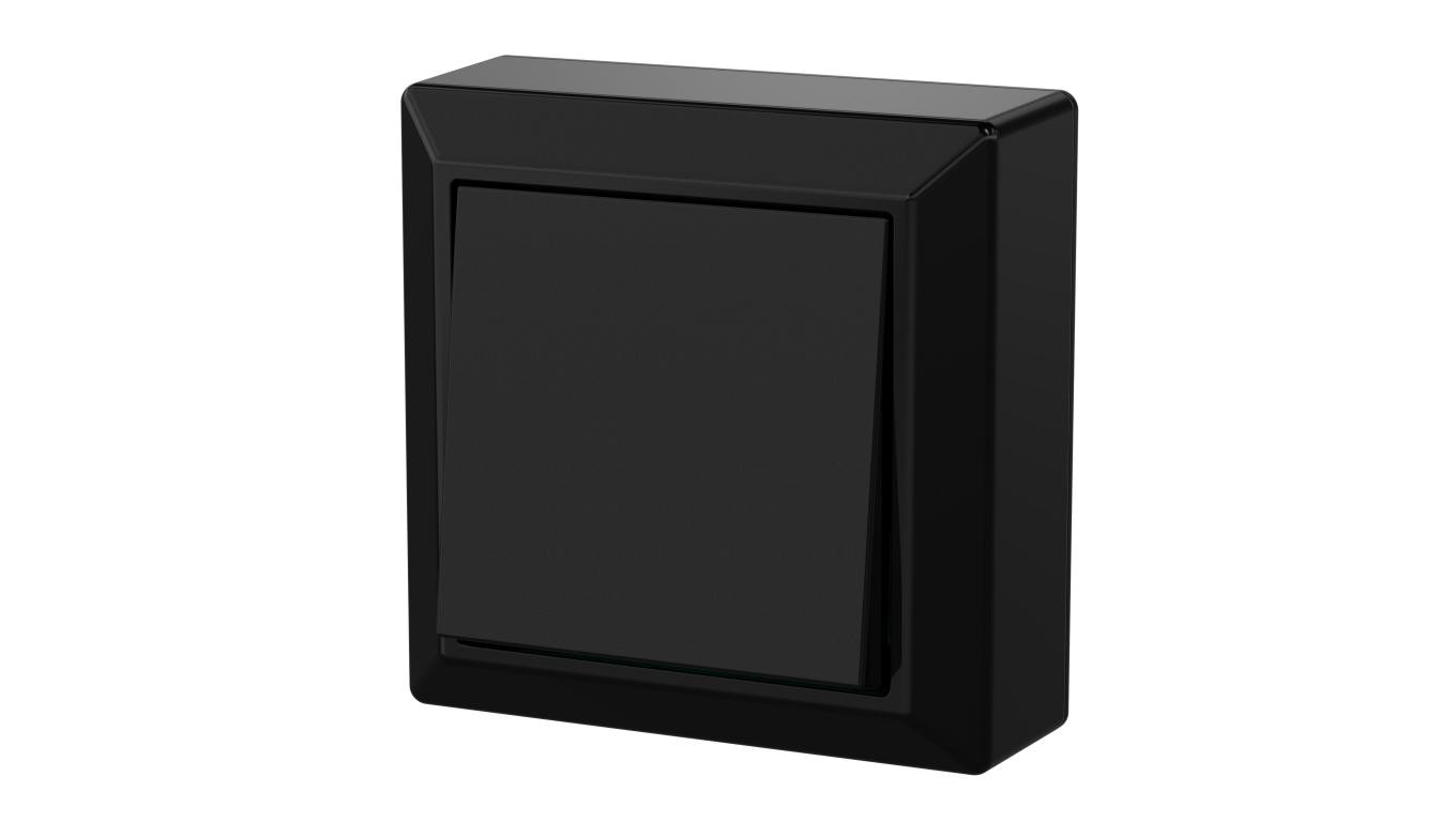 Łącznik pojedynczy zwierny natynkowy IP20 GAO, czarny / 20463